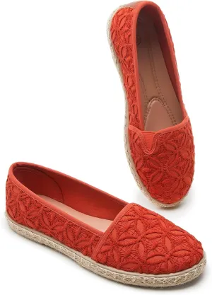 BABUDOG Women's Black Flats with Flower Embroideried,White Lace Ballet Flats,Comfortable Dress Flats