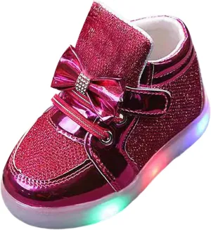 Baby Toddler Boys Girl Light Up Casual Shoes Kids C𝐚rtoon Lace Luminous Sport High Top Flashing Casual Sneakers