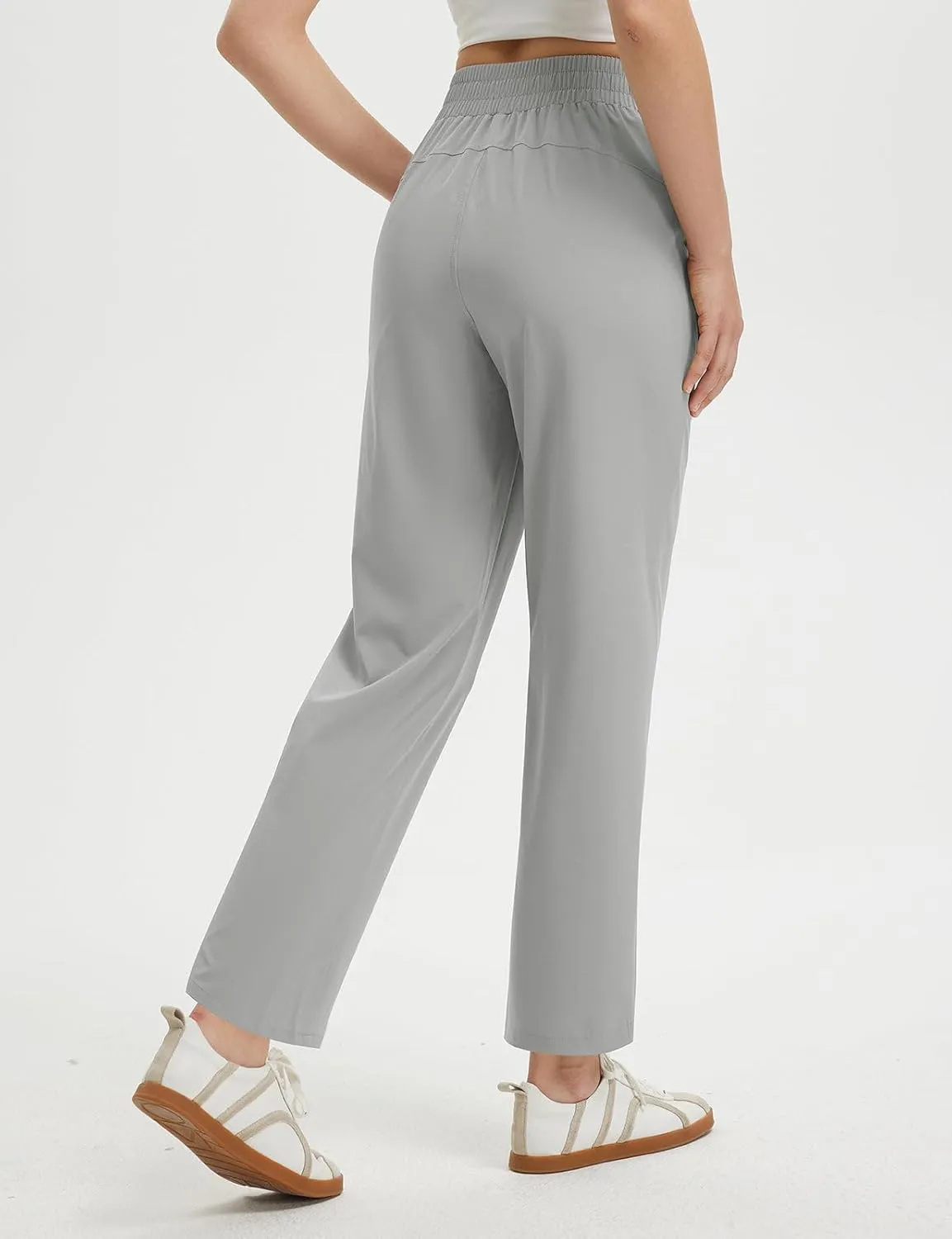 baleaf Women's Travel Pants Lightweight Business Casual Work Pants Stretch Petite Ankle Golf Slacks with Pockets UPF50 