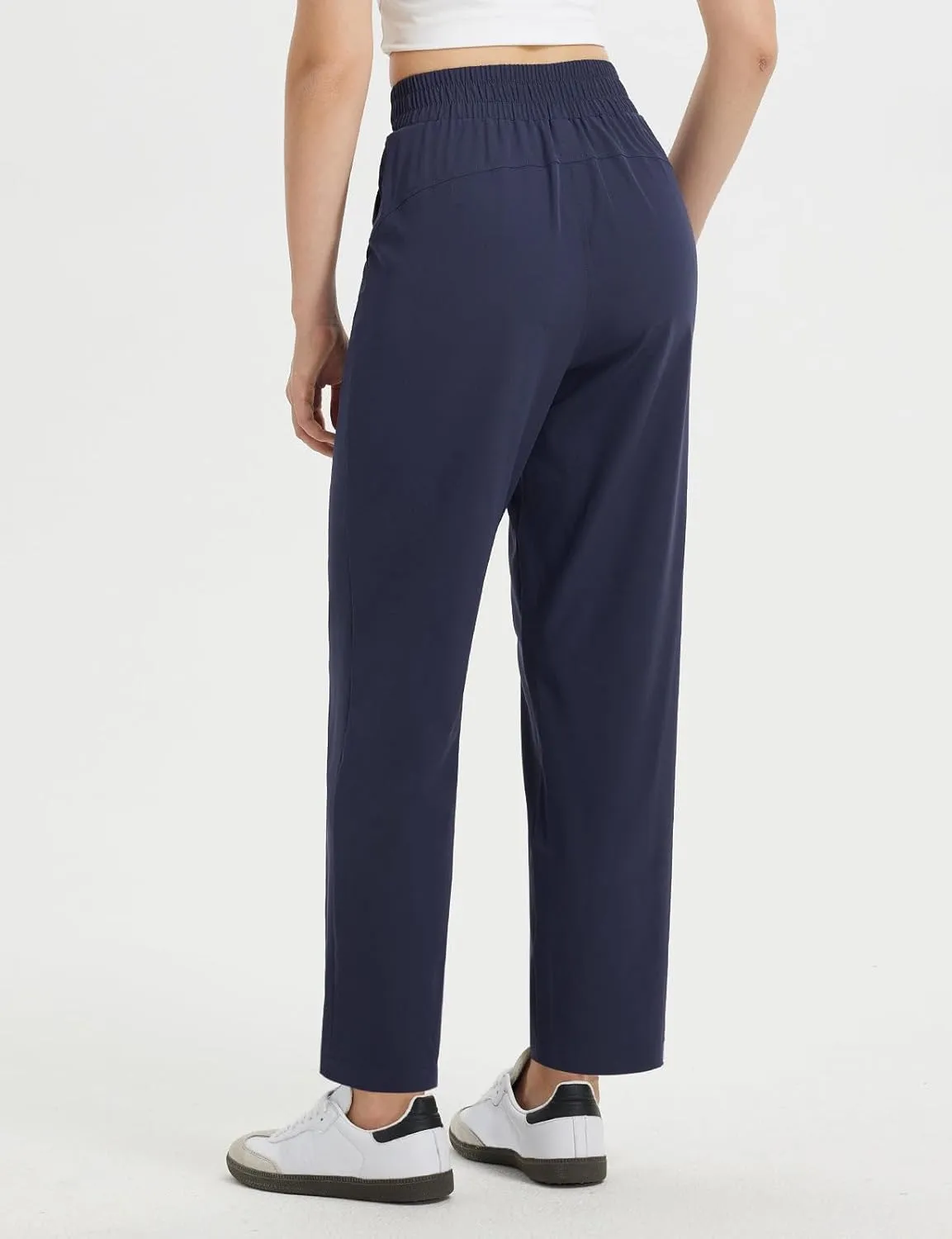 baleaf Women's Travel Pants Lightweight Business Casual Work Pants Stretch Petite Ankle Golf Slacks with Pockets UPF50 