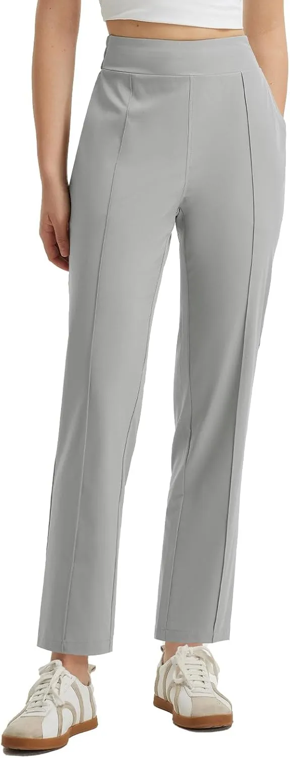 baleaf Women's Travel Pants Lightweight Business Casual Work Pants Stretch Petite Ankle Golf Slacks with Pockets UPF50 
