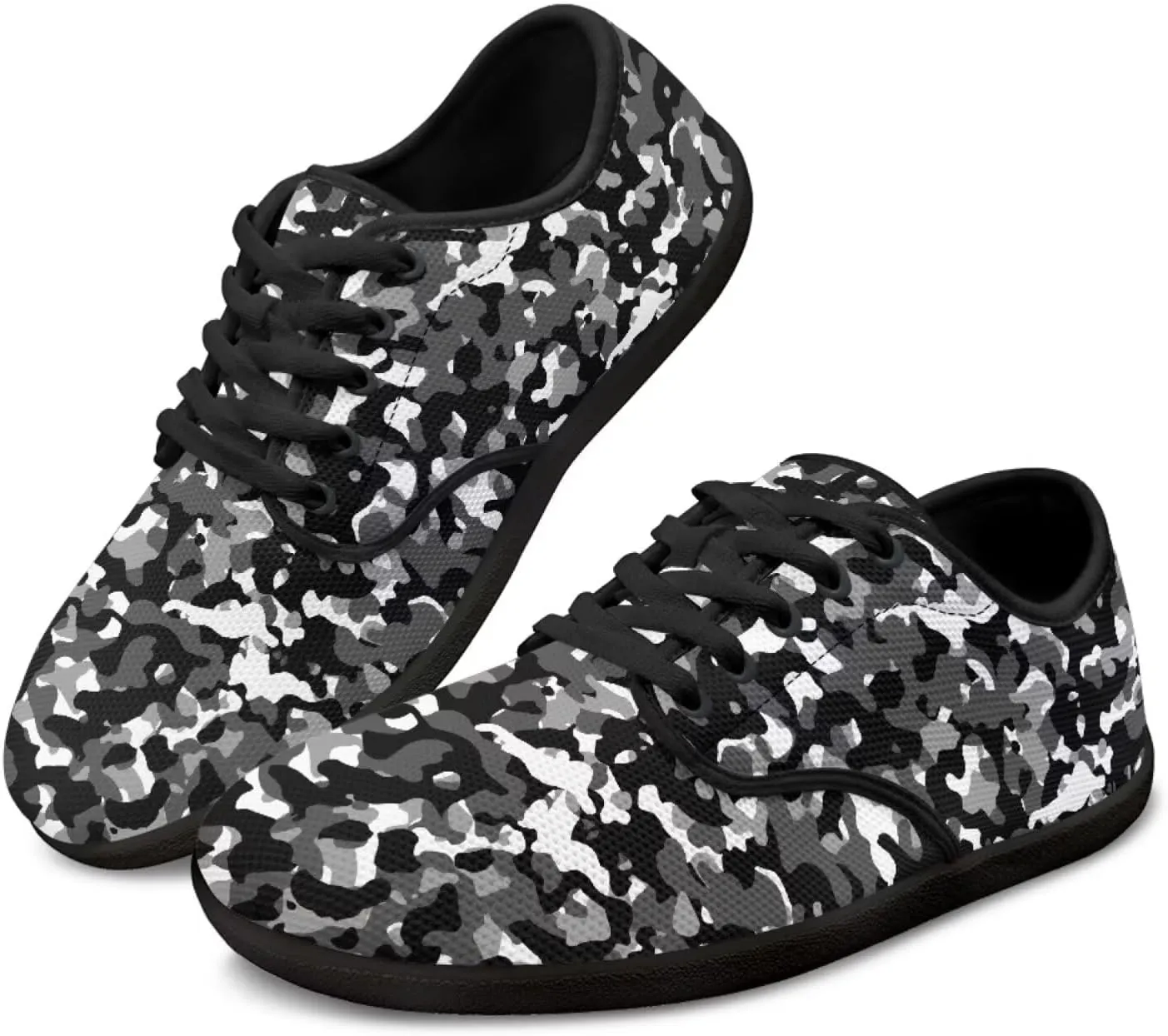 Binienty Women's Wide Toe Walking Shoes Lace Up Minimalist Barefoot Sneakers Non Slip Tennis Shoes