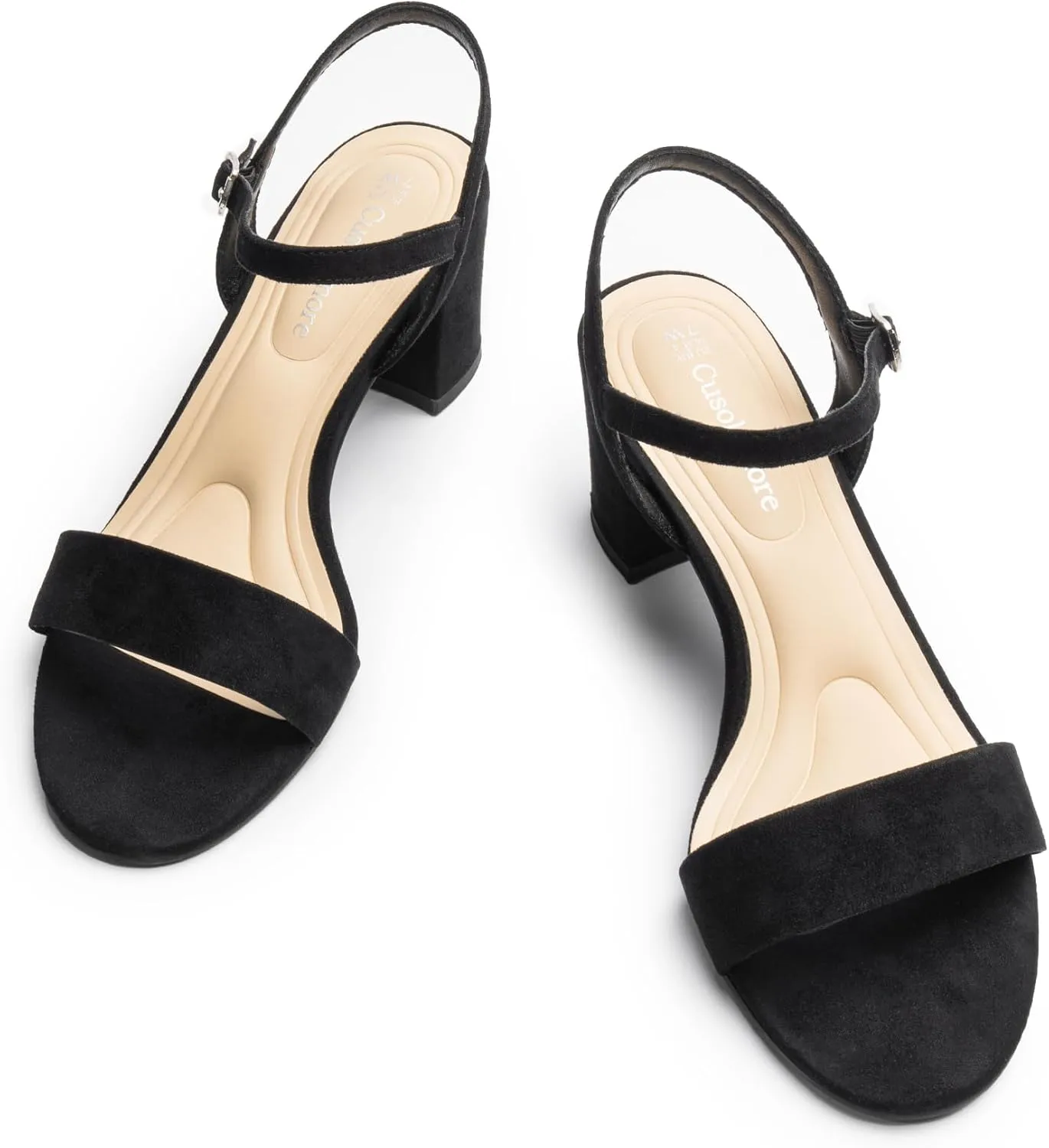 Block Heel Sandals for Women, Comfortable Open Toe Low Chunky Heels