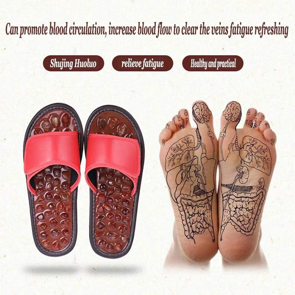 Body Massage Slippers, Home Couple Anti-Skid Indoor Pebble Foot Massage Slippers | Female Foot Sandals and Slippers