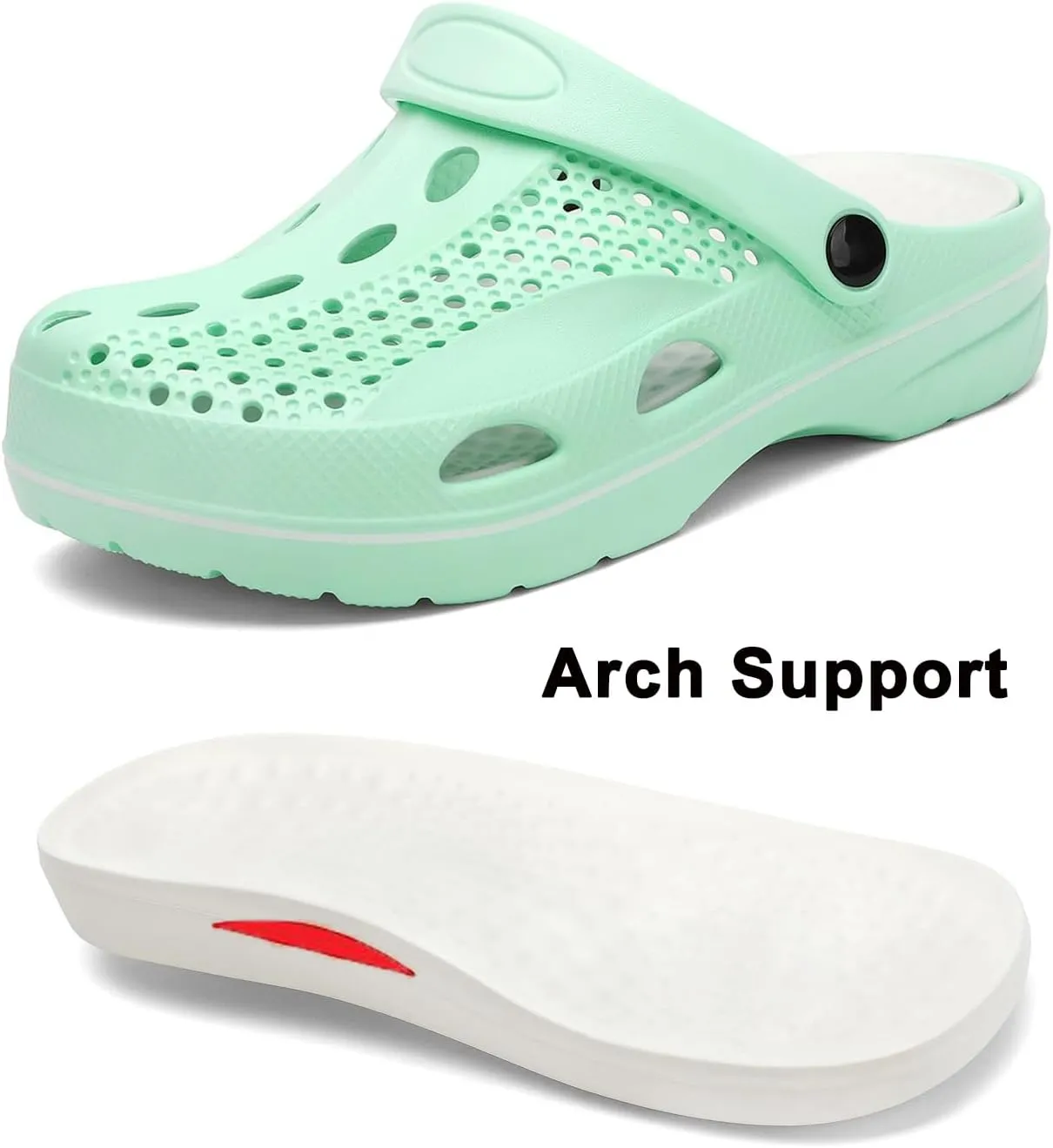 Boys and Girls Arch Support Garden Clogs Shoes Kids Slippers Indoor Outdoor Beach Sandals Removable Cushion Insole