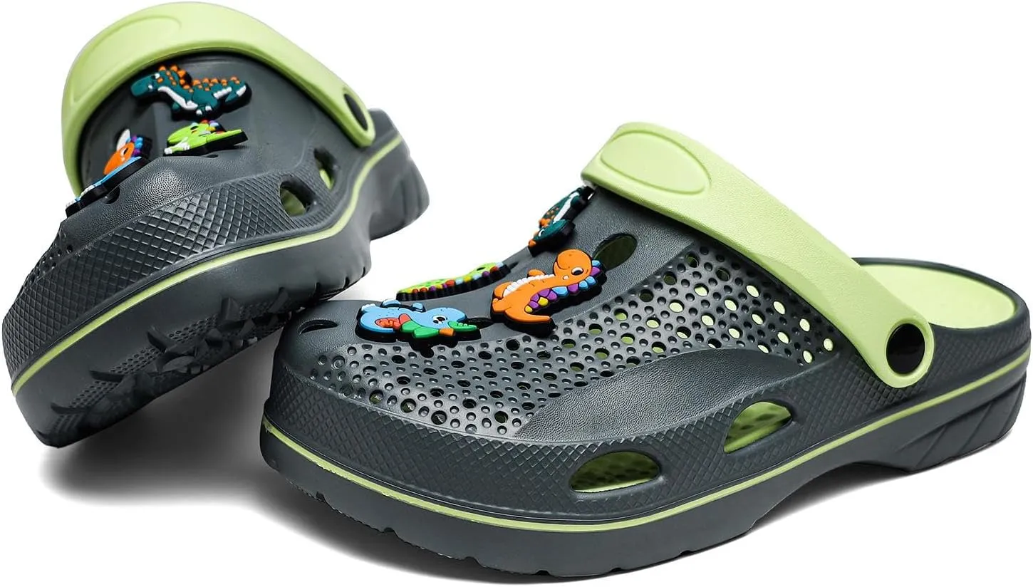 Boys and Girls Arch Support Garden Clogs Shoes Kids Slippers Indoor Outdoor Beach Sandals Removable Cushion Insole