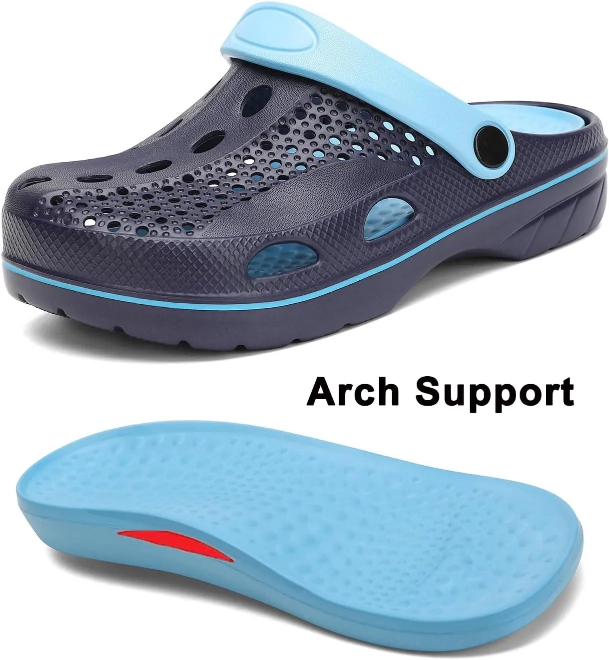 Boys and Girls Arch Support Garden Clogs Shoes Kids Slippers Indoor Outdoor Beach Sandals Removable Cushion Insole