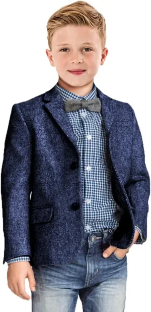 Boys Blazer Retro Herringbone Sport Coat Formal Tweed Patterned Classic Kids Jacket for Boy Wedding Casual Jacket