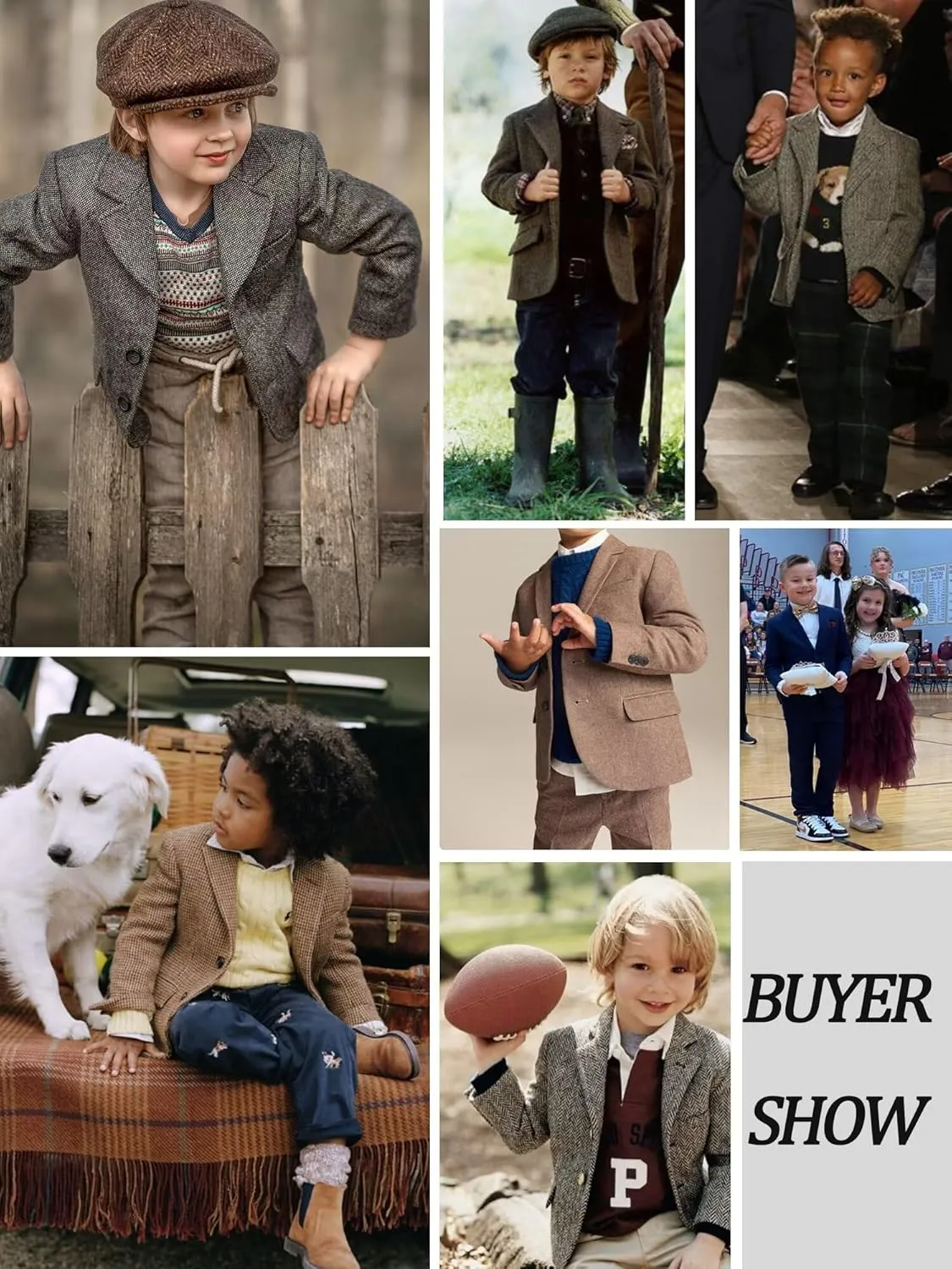 Boys Blazer Retro Herringbone Sport Coat Formal Tweed Patterned Classic Kids Jacket for Boy Wedding Casual Jacket