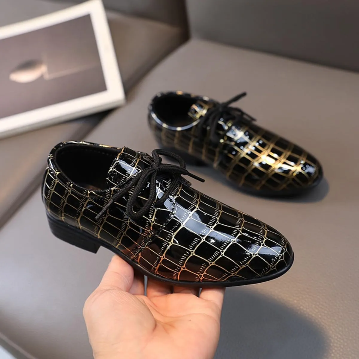 Boys Girls Classic Wingtip Oxford Dress Shoes Wedding Church School Uniform Loafer Flats for Toddlers, Little Kids,Big Kids