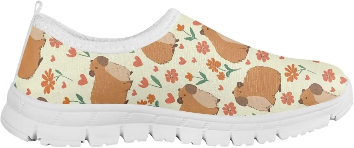 Boys Girls Slip Ons Flat Lightweight Sneakers Walking Casual Shoes Comfortable Art Painted Travel Outdoor Shoes for Big Kids US Size 11-15