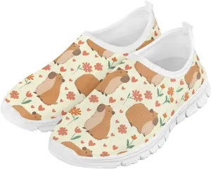 Boys Girls Slip Ons Flat Lightweight Sneakers Walking Casual Shoes Comfortable Art Painted Travel Outdoor Shoes for Big Kids US Size 11-15