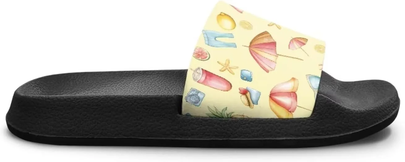 Boys Slip On Sandals Kids Slides Unisex Slides Boys Comfortable Slippers Non-slip Shower Shoes House Fashion Thick for Indoor & Outdoor Gifts