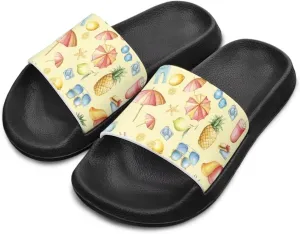 Boys Slip On Sandals Kids Slides Unisex Slides Boys Comfortable Slippers Non-slip Shower Shoes House Fashion Thick for Indoor & Outdoor Gifts