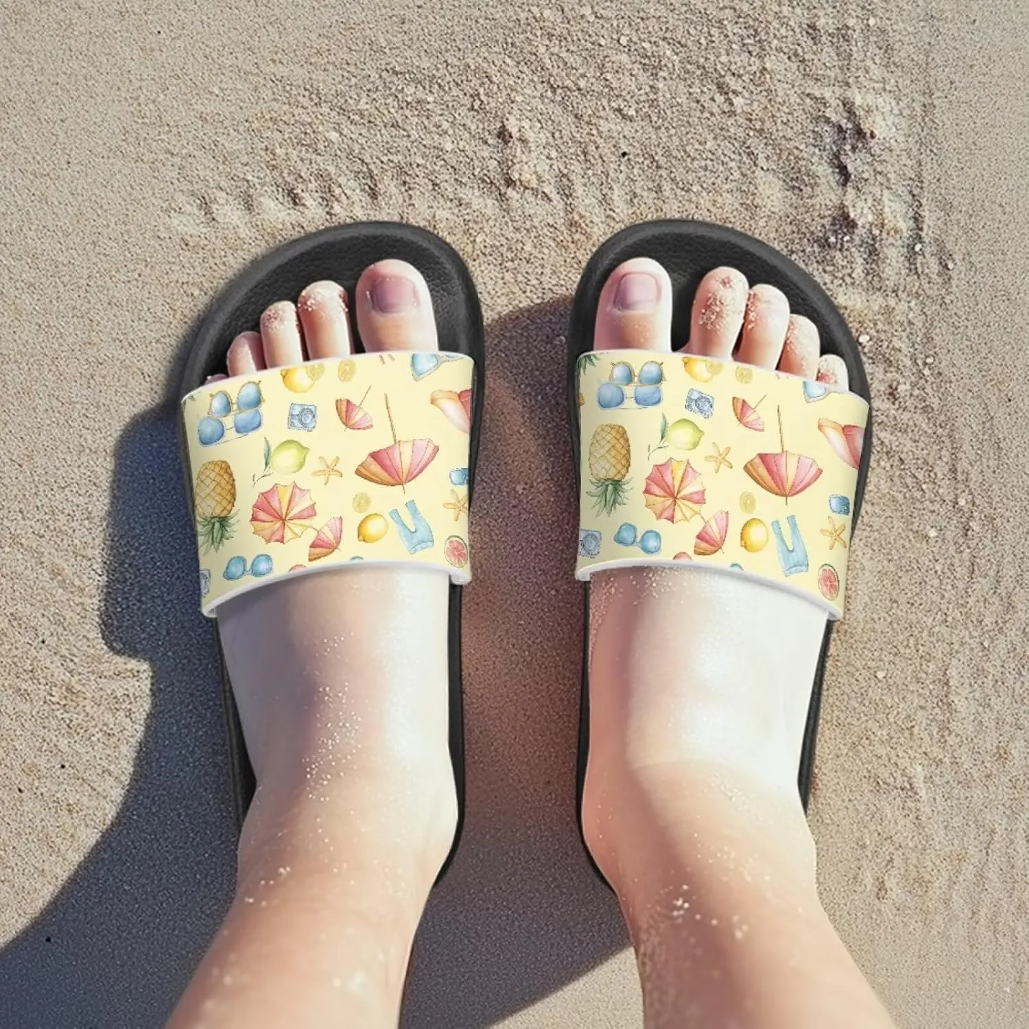 Boys Slip On Sandals Kids Slides Unisex Slides Boys Comfortable Slippers Non-slip Shower Shoes House Fashion Thick for Indoor & Outdoor Gifts