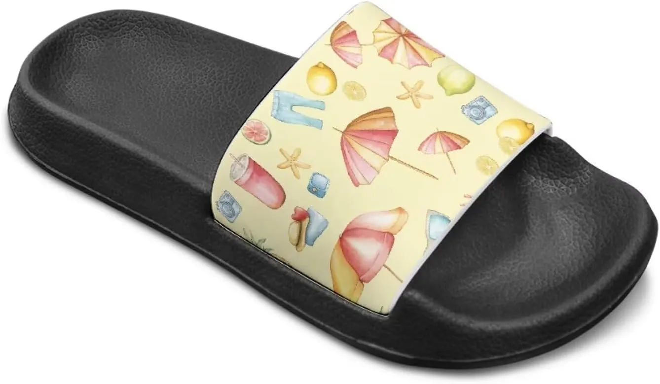 Boys Slip On Sandals Kids Slides Unisex Slides Boys Comfortable Slippers Non-slip Shower Shoes House Fashion Thick for Indoor & Outdoor Gifts