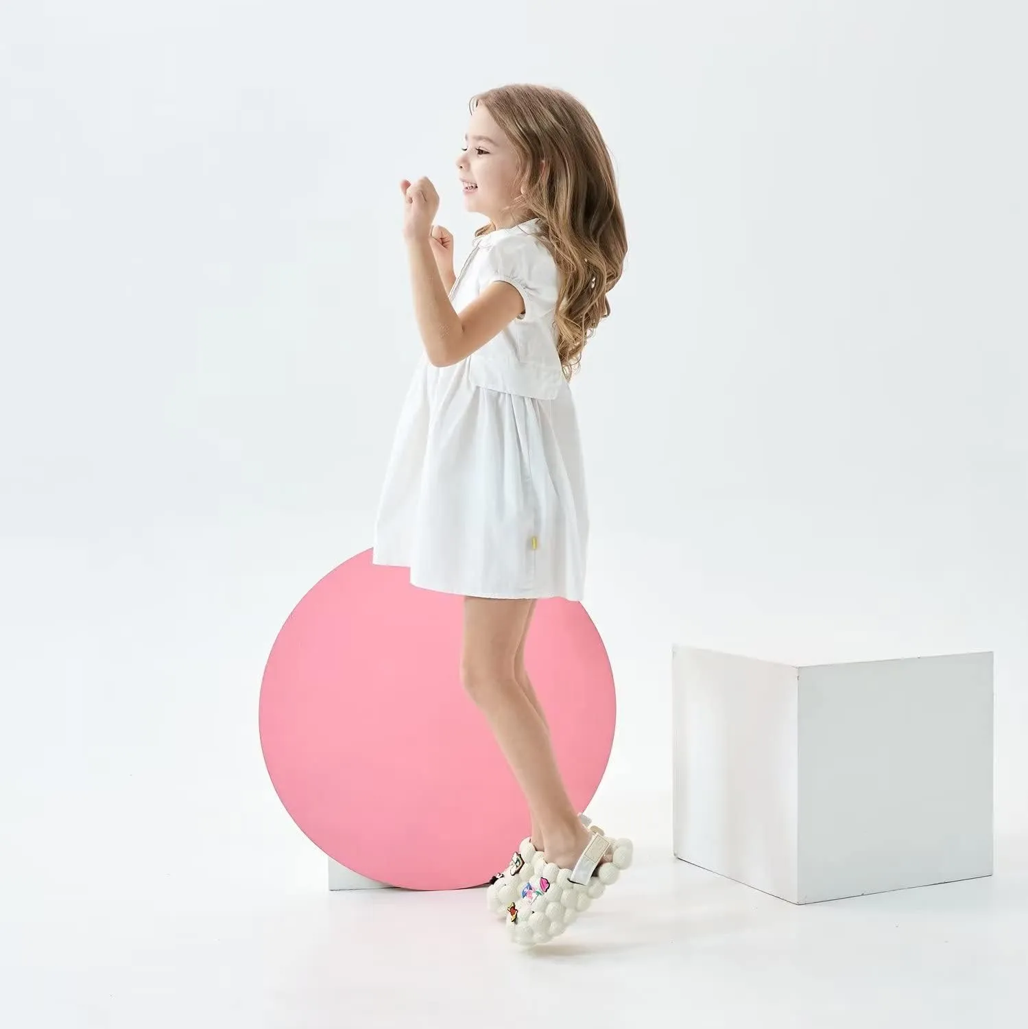 Bubble Slides for Kids, DIY Boys Girls Golf Ball Slides, Toddler Bubble Slides, 2-in-1 Detachable Cloud Slides with Charms and Elastic