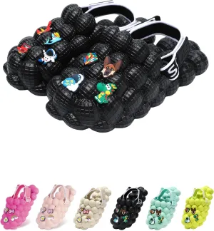 Bubble Slides for Kids, Funny Massage Kids Bubble Ball Slides with charms,Toddler Diy Charms Massage Slippers Adjustable Elastic Band Kids Sandals for Indoor Outdoor
