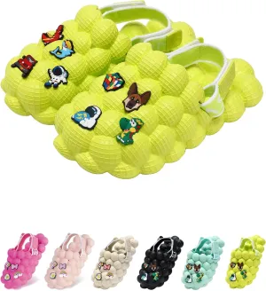 Bubble Slides for Kids, Funny Massage Kids Bubble Ball Slides with charms,Toddler Diy Charms Massage Slippers Adjustable Elastic Band Kids Sandals for Indoor Outdoor