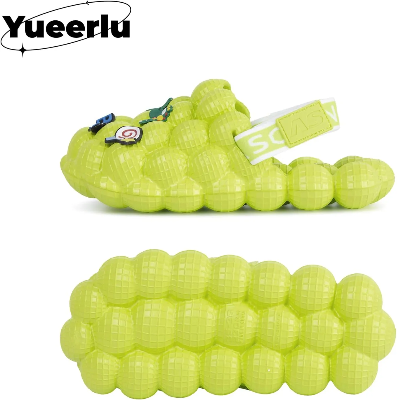 Bubble Slides for Kids, Funny Massage Kids Bubble Ball Slides with charms,Toddler Diy Charms Massage Slippers Adjustable Elastic Band Kids Sandals for Indoor Outdoor