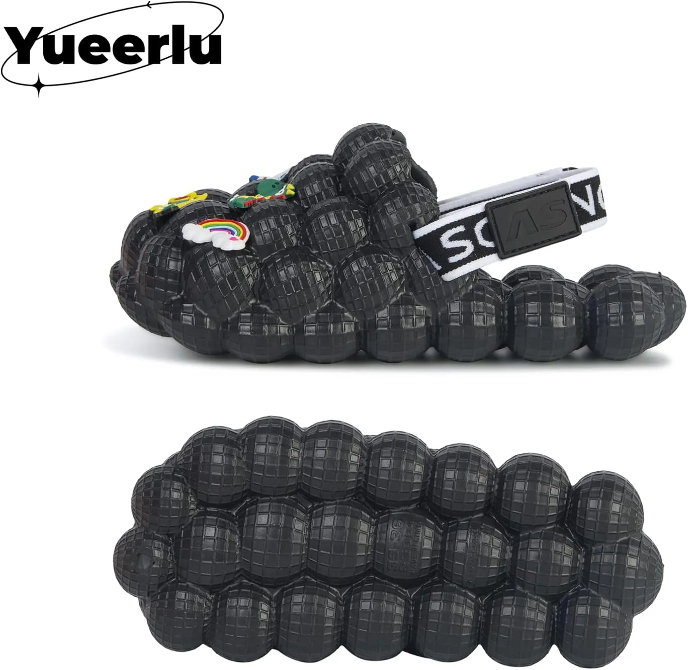 Bubble Slides for Kids, Funny Massage Kids Bubble Ball Slides with charms,Toddler Diy Charms Massage Slippers Adjustable Elastic Band Kids Sandals for Indoor Outdoor