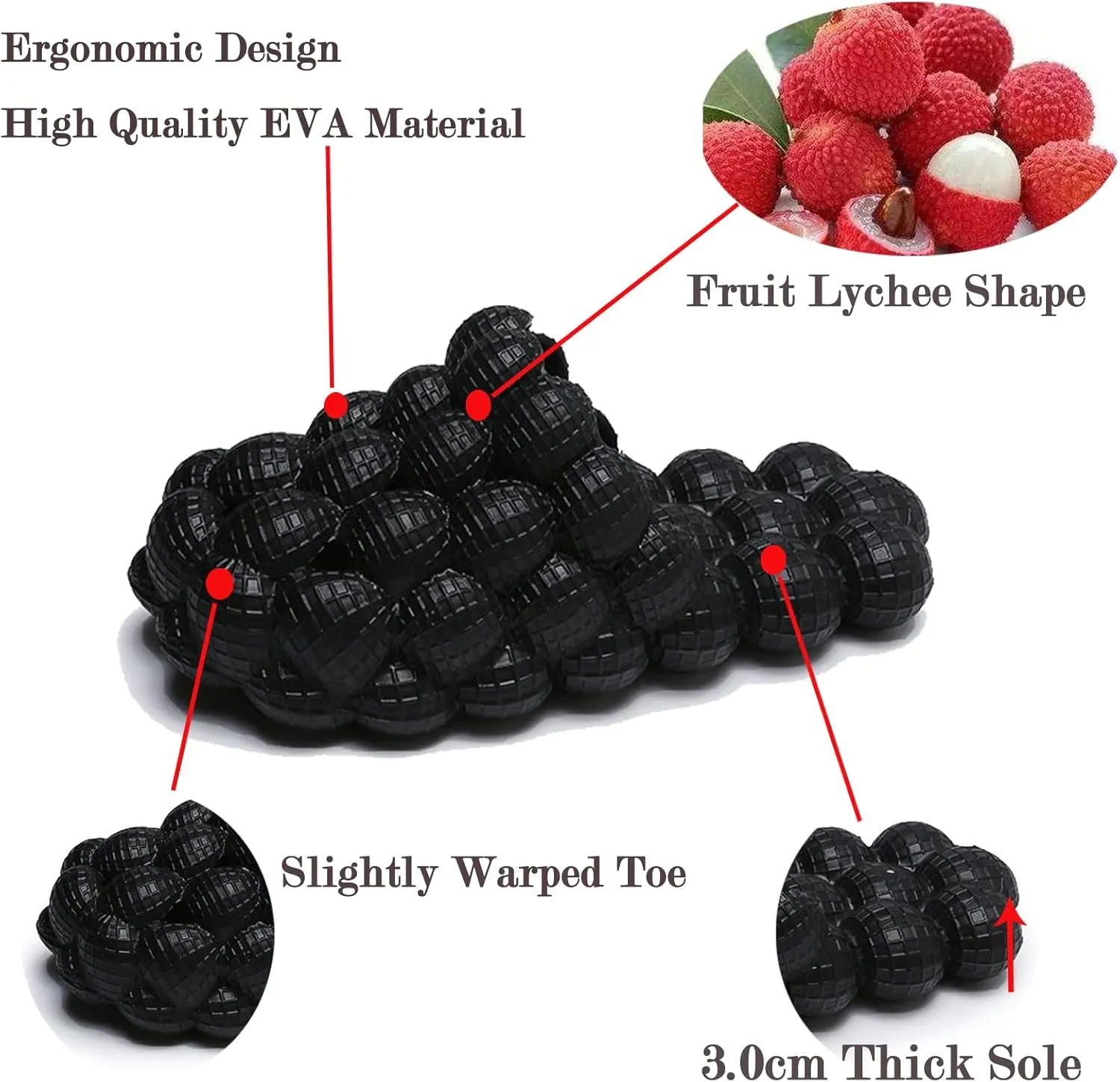 Bubble Slippers for Women Men, Funny Massage Golf Ball Slides, Cloud Cushion Thick Sole Spa, Non-slip Stress Relief Reflexology Sandals, Shower Bedroom