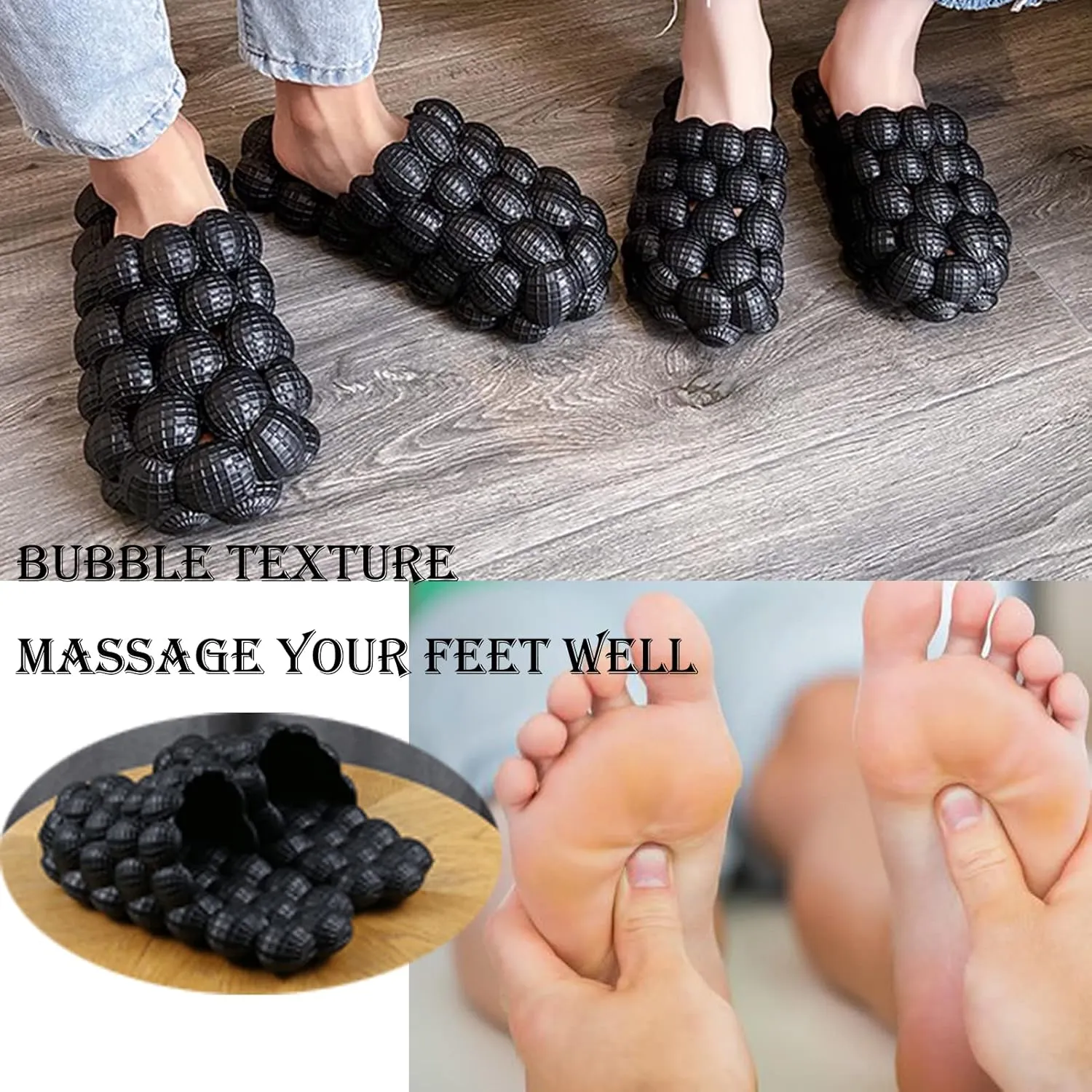 Bubble Slippers for Women Men, Funny Massage Golf Ball Slides, Cloud Cushion Thick Sole Spa, Non-slip Stress Relief Reflexology Sandals, Shower Bedroom