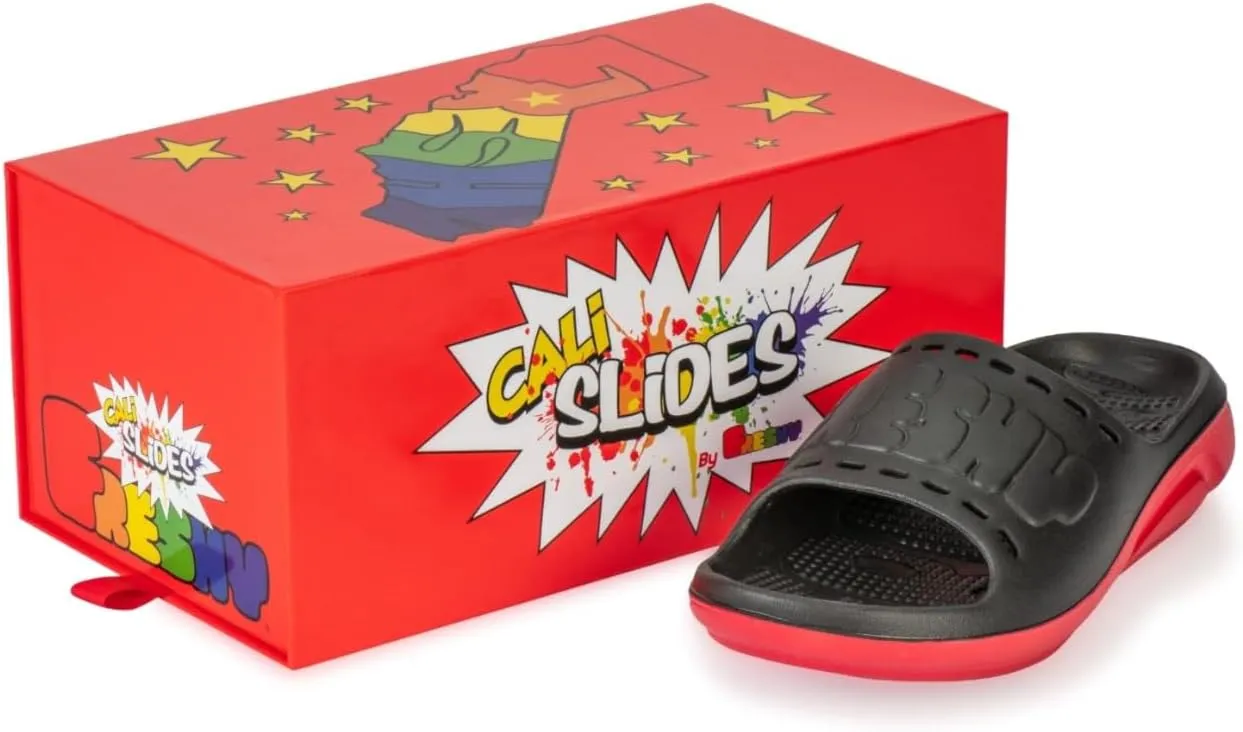 Cali Slides for Men and Women. Recovery Cloud Slides with Arch Support and Massage Beads. Athletic and Beach Sandals