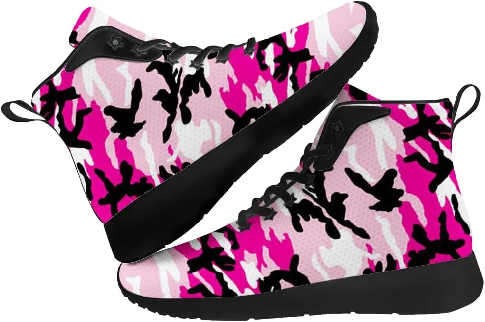 Camouflage Shoes for Men Women Camo High Top Sneakers Casual Shoes Gifts for Girlfriend Boyfriend