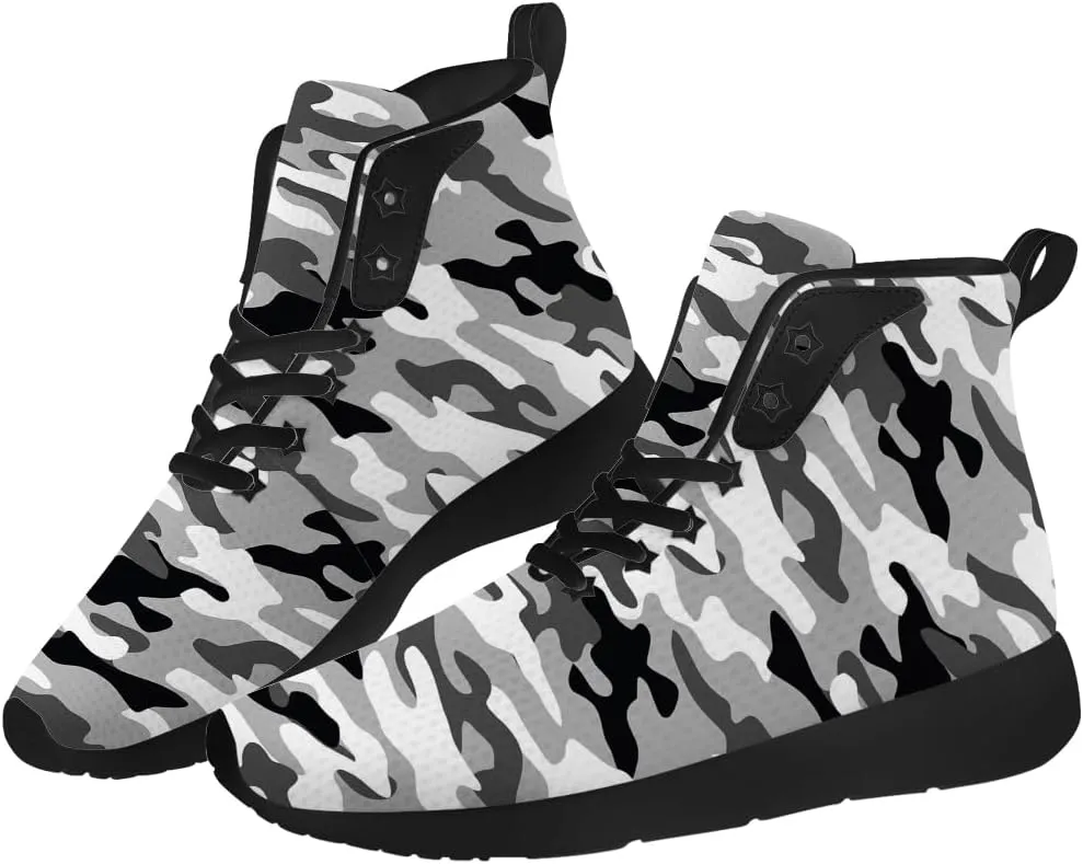 Camouflage Shoes for Men Women Camo High Top Sneakers Casual Shoes Gifts for Girlfriend Boyfriend