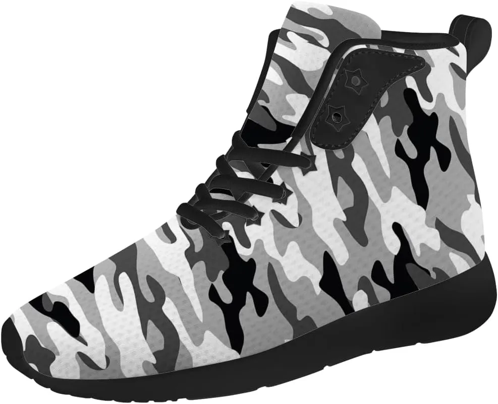 Camouflage Shoes for Men Women Camo High Top Sneakers Casual Shoes Gifts for Girlfriend Boyfriend