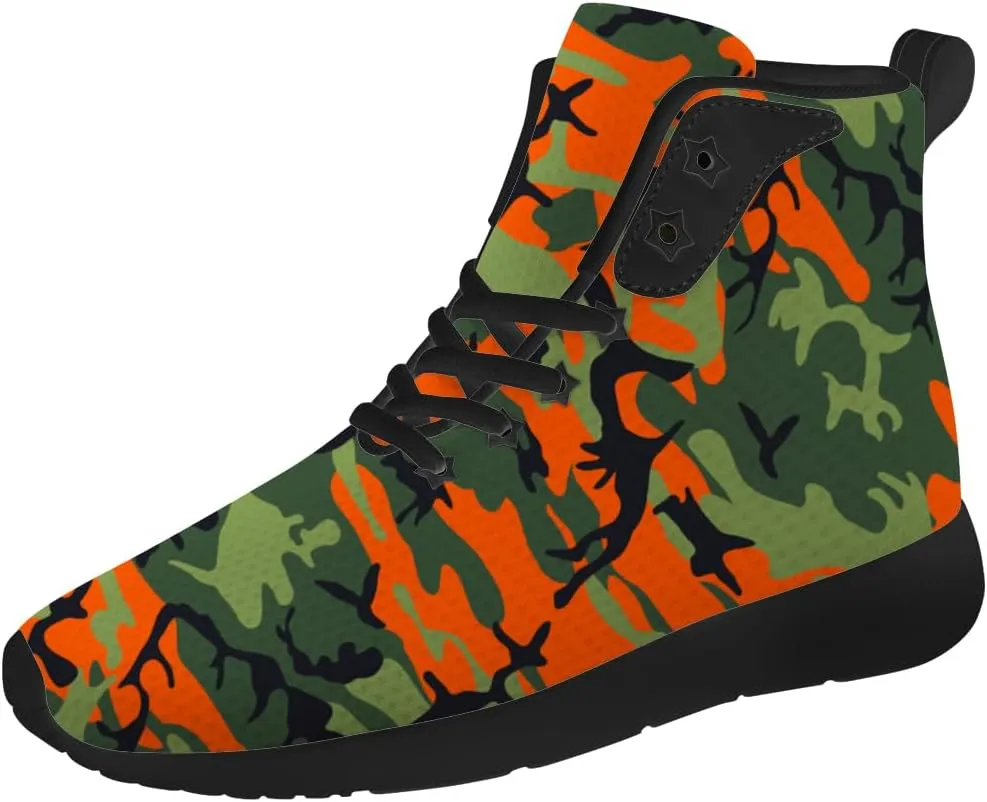Camouflage Shoes for Men Women Camo High Top Sneakers Casual Shoes Gifts for Girlfriend Boyfriend
