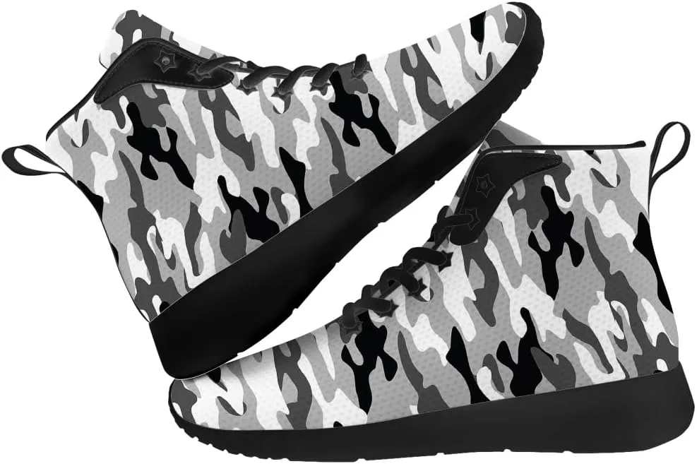 Camouflage Shoes for Men Women Camo High Top Sneakers Casual Shoes Gifts for Girlfriend Boyfriend