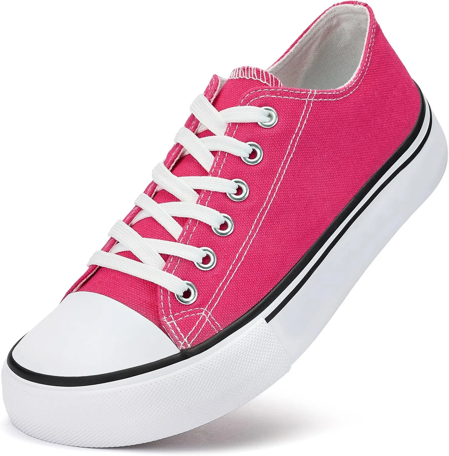 Canvas Shoes for Women Classic Fashion Sneakers Lace Up Low Top Canvas Casual Sneakers Lightweight Breathable Comfort Wide Toe Shoes