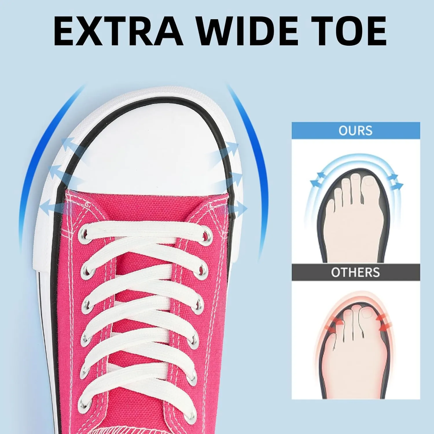 Canvas Shoes for Women Classic Fashion Sneakers Lace Up Low Top Canvas Casual Sneakers Lightweight Breathable Comfort Wide Toe Shoes