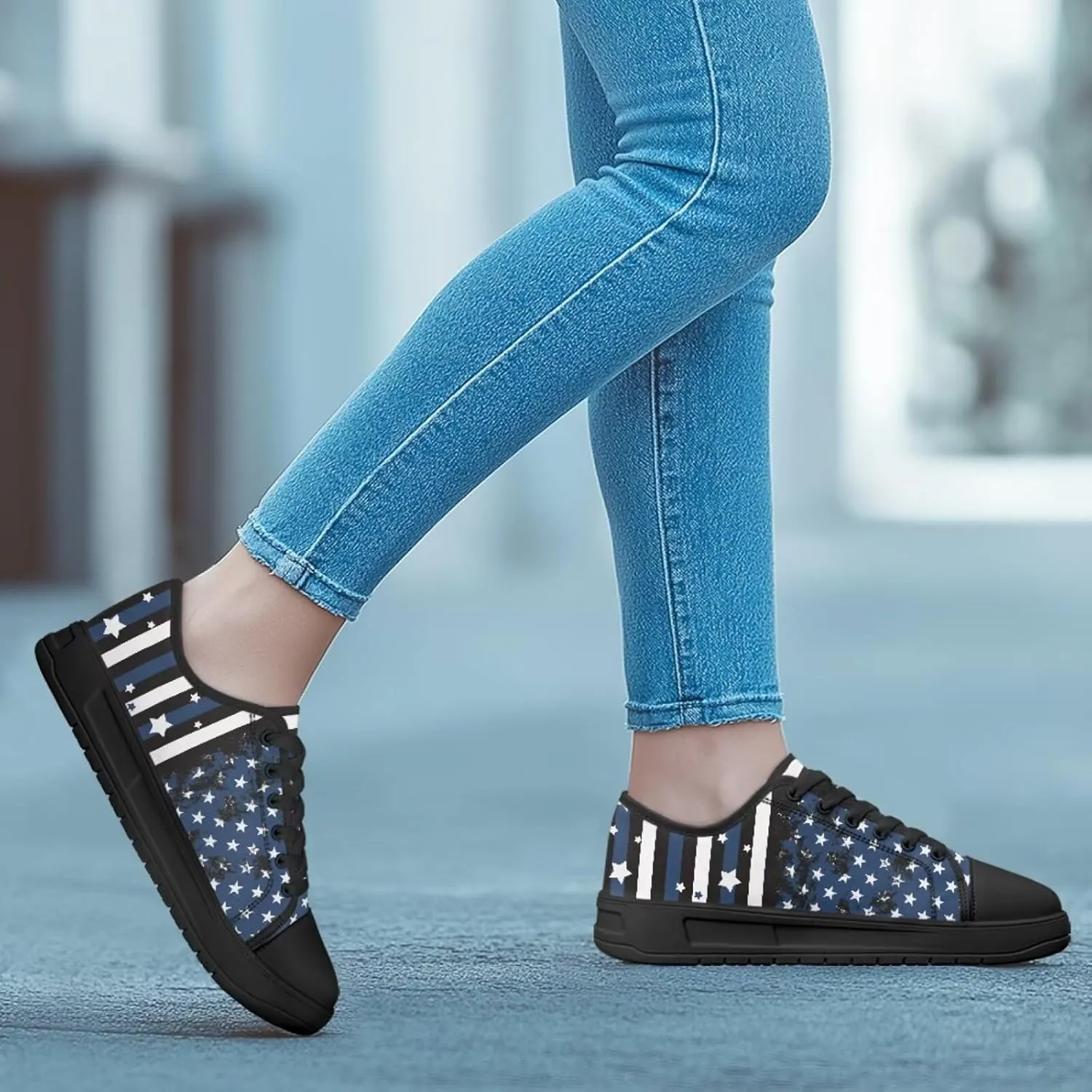 Canvas Shoes for Women Platform Sneakers Slip on Lace-up Walking Flats Outdoor Lightweight Tennis Shoe