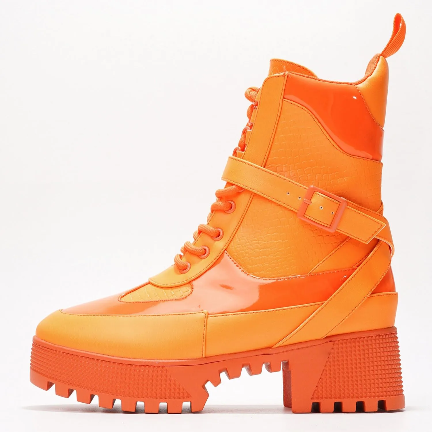 Cape Robbin Women's Hot Rod Chunky Combat Boots - Lace-Up High Top Ankle Booties, Chunky Heel Boots
