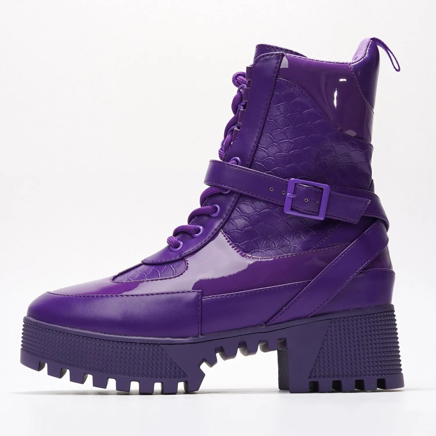 Cape Robbin Women's Hot Rod Chunky Combat Boots - Lace-Up High Top Ankle Booties, Chunky Heel Boots