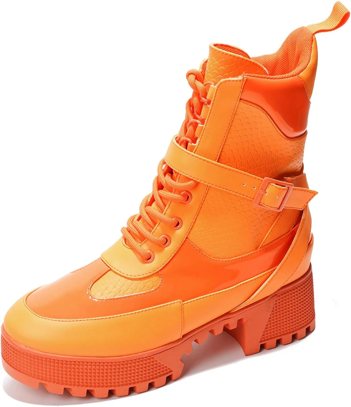 Cape Robbin Women's Hot Rod Chunky Combat Boots - Lace-Up High Top Ankle Booties, Chunky Heel Boots