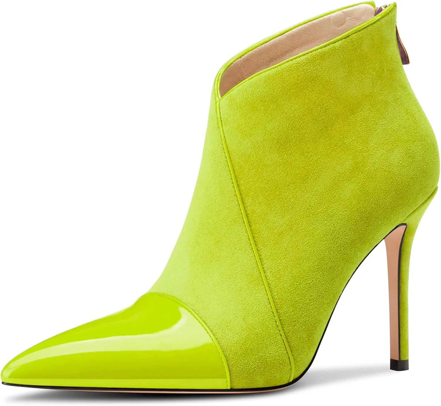 Castamere Women Stiletto High Heel Pointed Toe Ankle Boots Short Bootie Zipper Slip-on Party Office Dress Boots 3.9 Inches