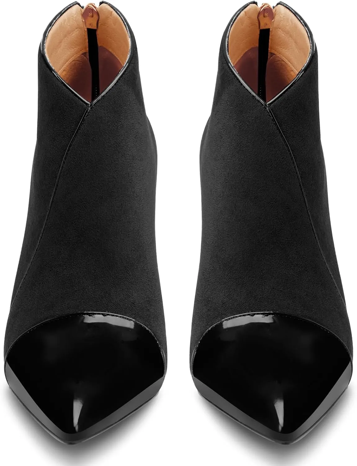 Castamere Women Stiletto High Heel Pointed Toe Ankle Boots Short Bootie Zipper Slip-on Party Office Dress Boots 3.9 Inches