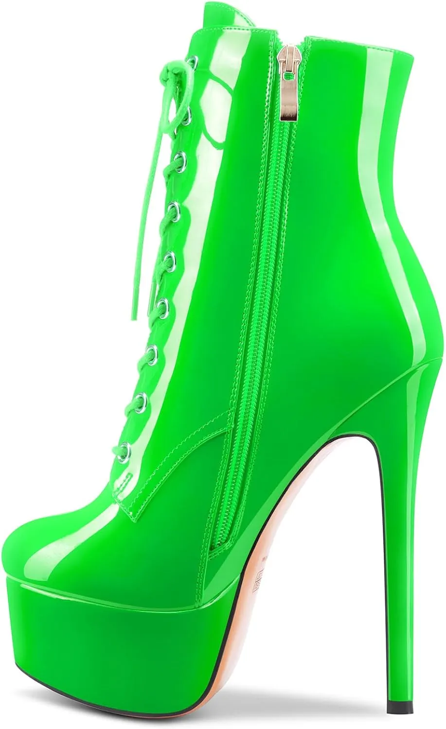 Castamere Womens High Heel Platform Lace Up Ankle Boots Stiletto Heel Boot With Zipper Round Toe 6 Inch Heels