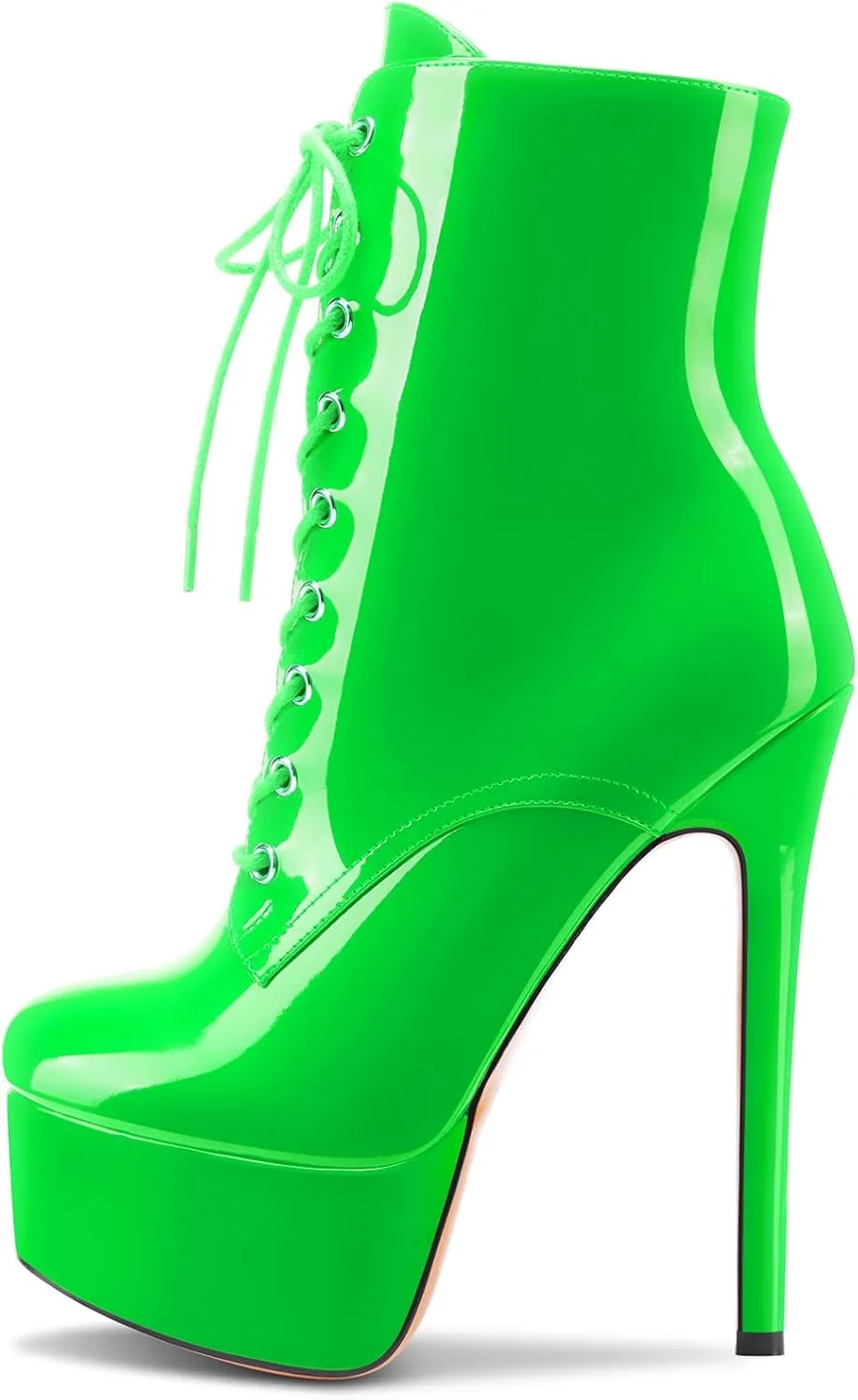 Castamere Womens High Heel Platform Lace Up Ankle Boots Stiletto Heel Boot With Zipper Round Toe 6 Inch Heels
