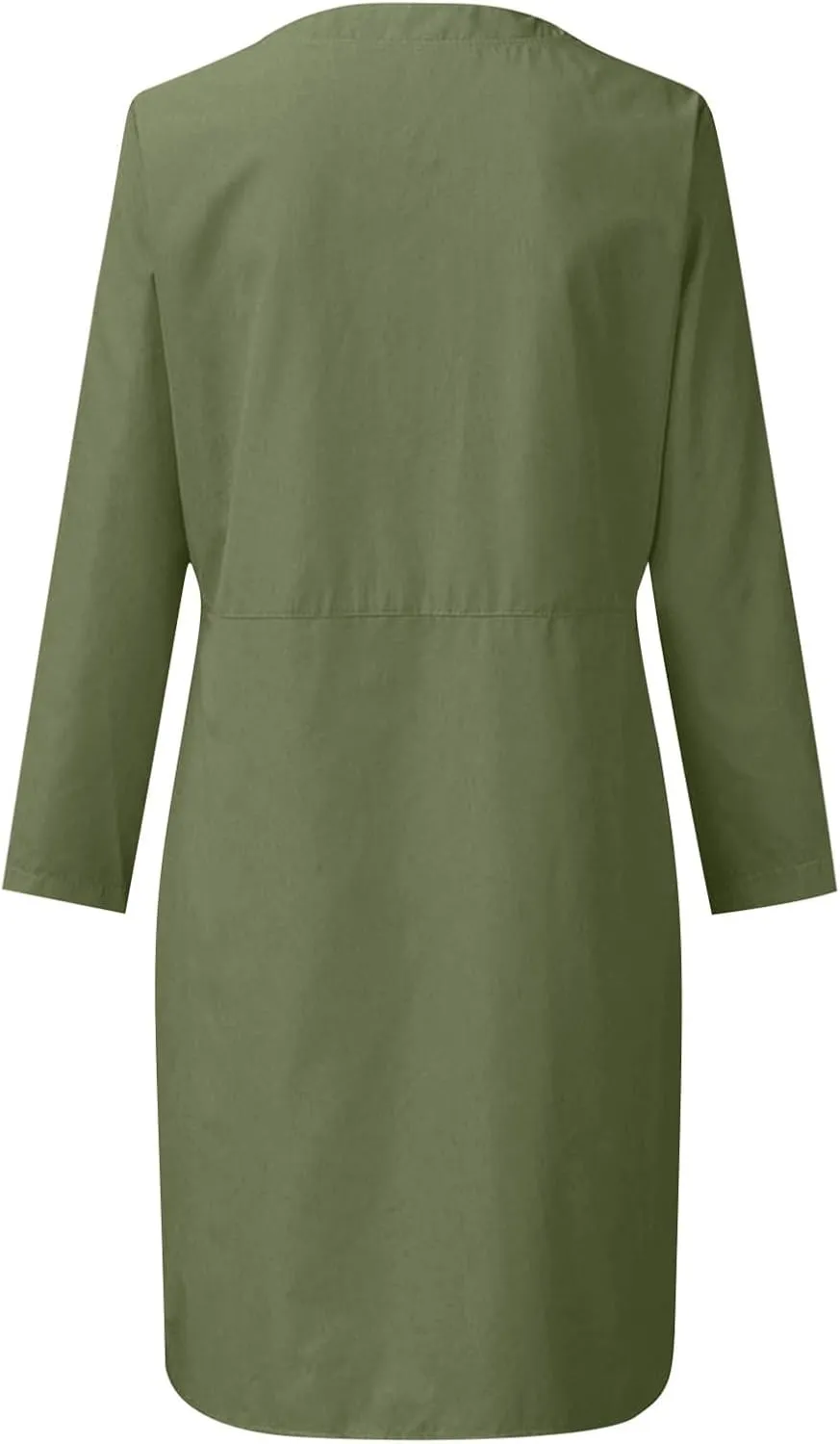 Casual Button Down Dress for Women with Pockets 3/4 Sleeve Shift Dress Shift Summer Casual Work
