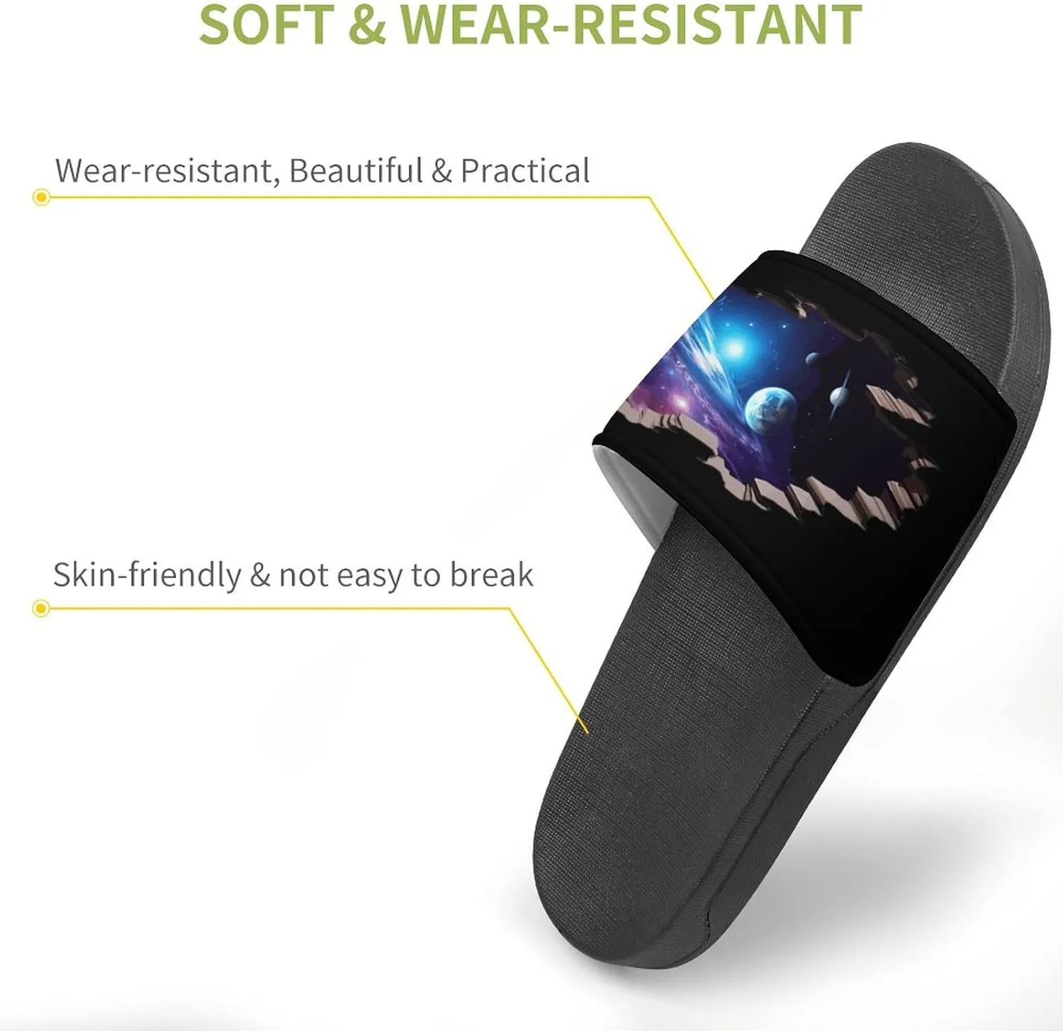 Ceiling Stars Planet Galaxy House Sandals Non Slip Slippers Quick Drying Bathroom Shower Shoes for Women Men