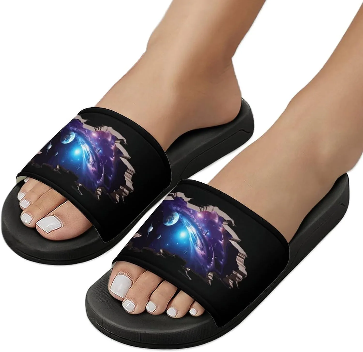 Ceiling Stars Planet Galaxy House Sandals Non Slip Slippers Quick Drying Bathroom Shower Shoes for Women Men