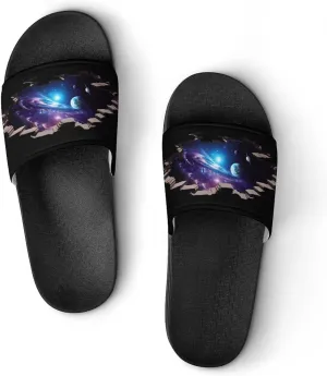 Ceiling Stars Planet Galaxy House Sandals Non Slip Slippers Quick Drying Bathroom Shower Shoes for Women Men