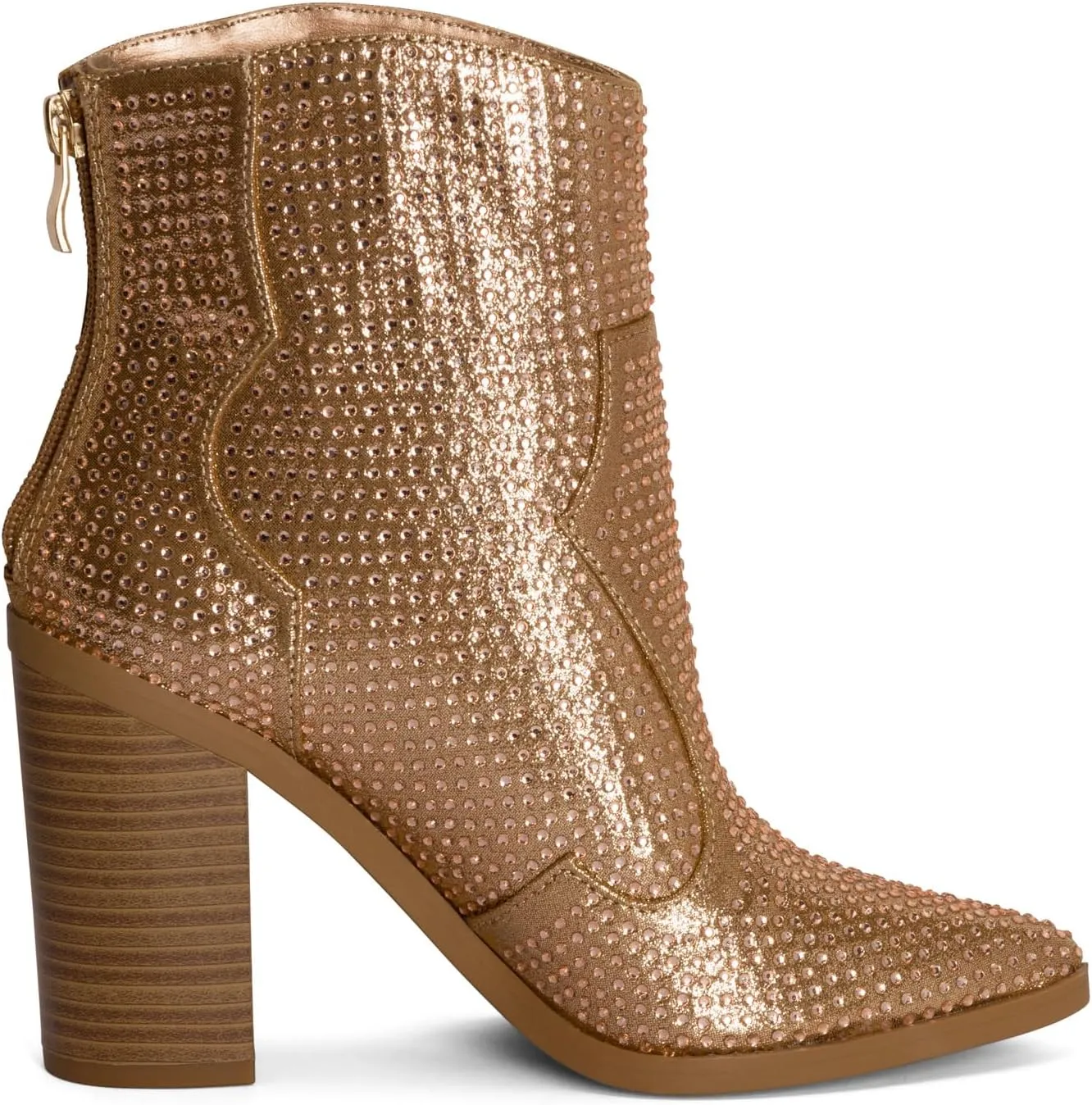 Chariot & Co Wyatt Sparkly Cowgirl Boots for Women – Silver, Gold, Black Western Ankle Booties with Rhinestones – Bedazzled Cowboy Boots 3.25” Heel