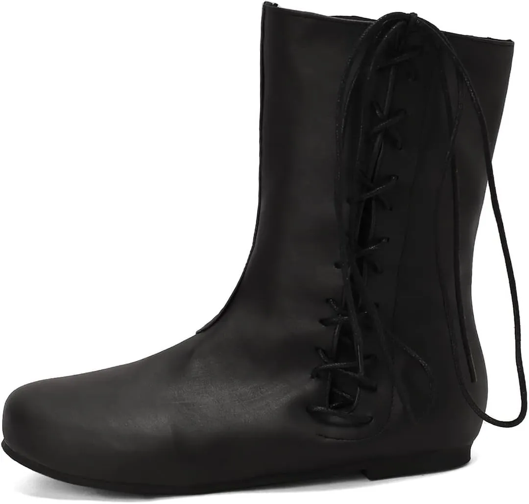 Ciuyurra Retro Moccasin Ankle Boots Flats Lace up Ancient Roman Gladiator Boots