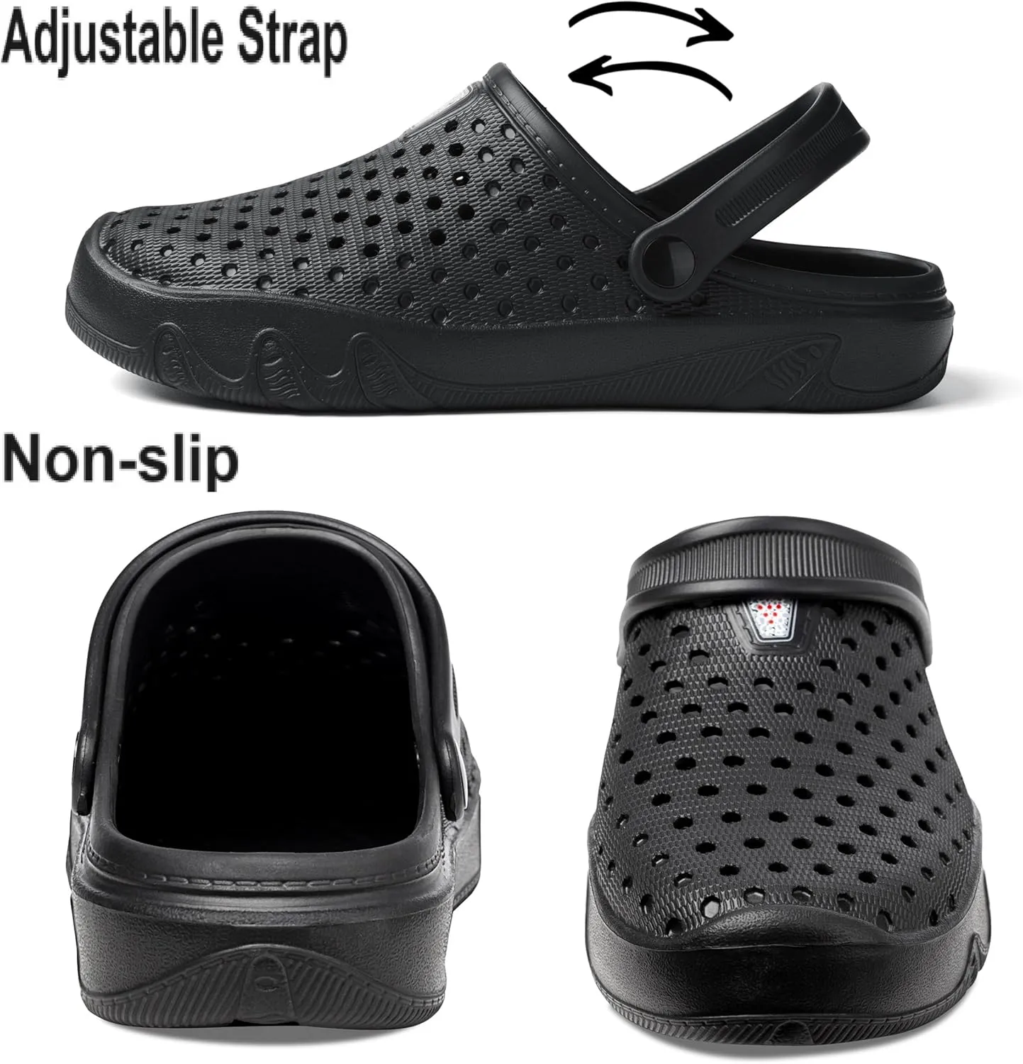 clapzovr Unisex Garden Clogs Shoes with Straps Ultralight, Shower Shoes Clogs for Women Men, Slippers Sandals Beach Shoes